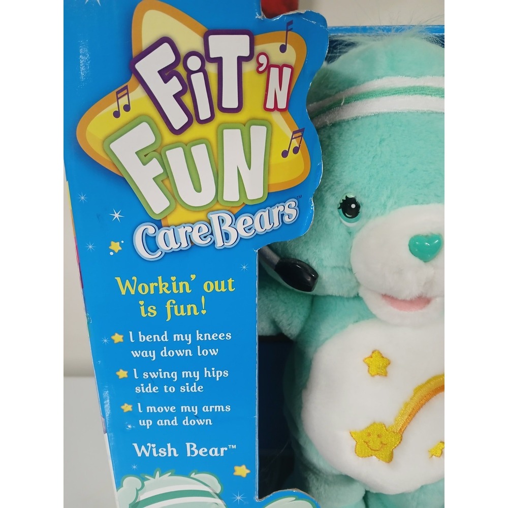 Care Bears Fit N Fun Wish Bear 2004 NEW IN BOX Singing Workout Plush WORKS